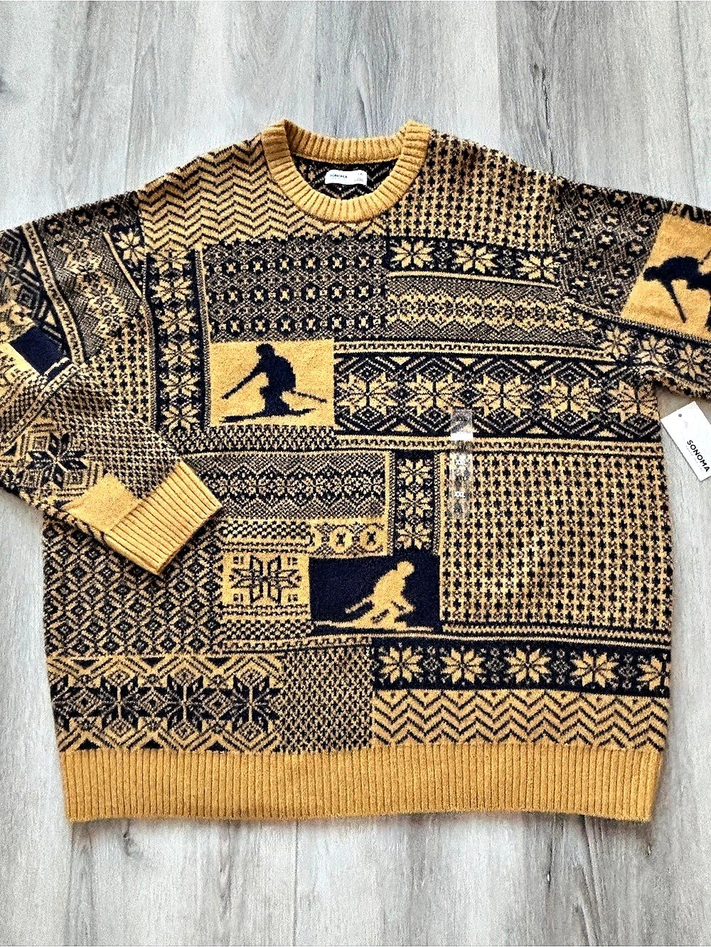 Sonoma Men's Wool blend Skier snowflake Sweater  Size XXL New with tag - Picture 2 of 8